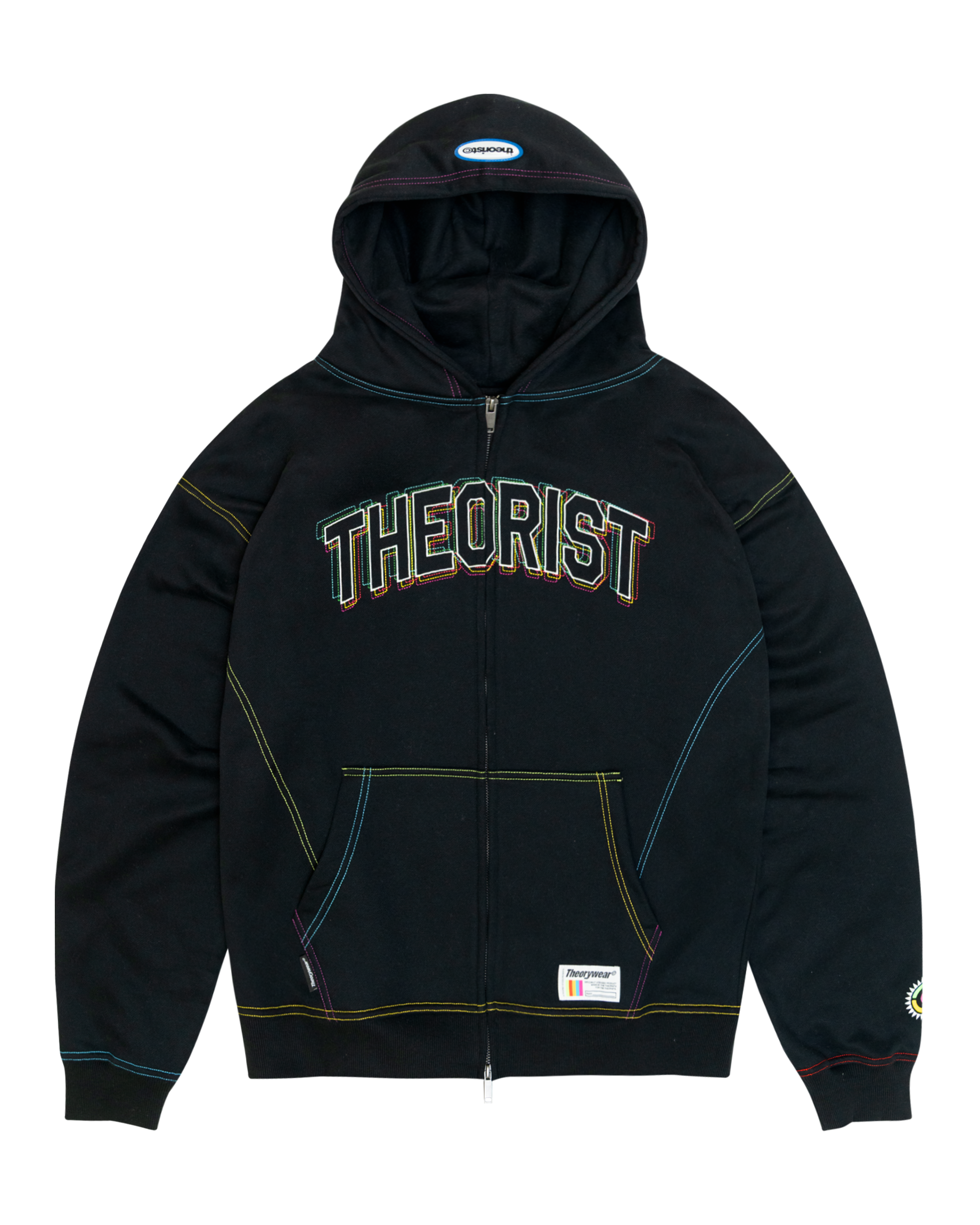 THEORIST© MULTIVERSE STITCH BLACK ZIP-UP JACKET